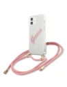 [OUTLET] Tok Guess GUHCP12SCRTVSPI Apple iPhone 12 mini rózsaszín/pink kemény tok Script Vintage