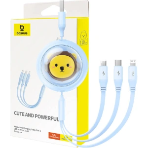 Kabel 3w1 Baseus USB-A / USB-C, microUSB, Lightning, 3,5A, 1,1m (modrý)