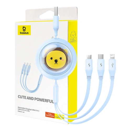 Kup Kabel 3w1 Baseus USB-A / USB-C, microUSB, Lightning, 3,5A, 1,1m (modrý) - BSU4793 - {ean13} - Sklep Home Screen