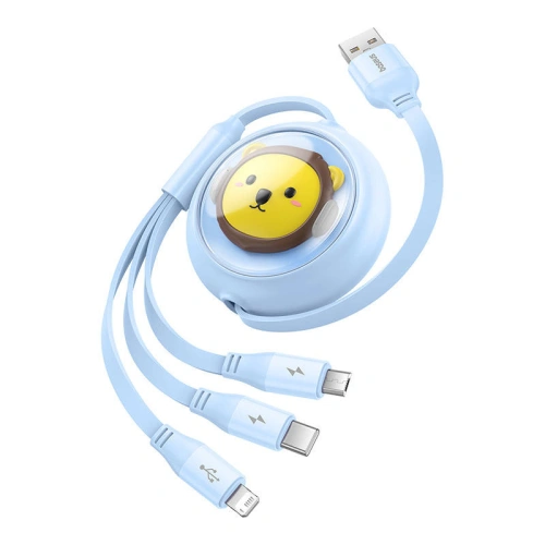Buy Baseus cable 3-in-1 USB-A / USB-C, microUSB, Lightning, 3.5A, 1.1m (blue) - BSU4793 - {ean13} - Home Screen Store Europe