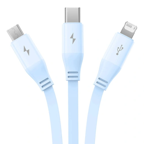 Buy Baseus cable 3-in-1 USB-A / USB-C, microUSB, Lightning, 3.5A, 1.1m (blue) - BSU4793 - {ean13} - Home Screen Store Europe