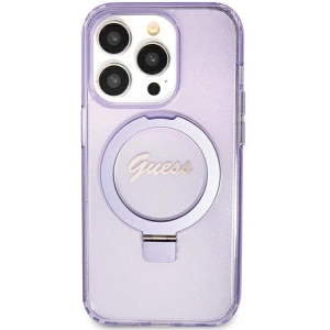 Kup Etui Guess GUHMN61HRSGSU Apple iPhone XR / 11 hardcase Ring Stand Script Glitter MagSafe fioletowy/purple - GUE3118 - {ean13} - Sklep Home Screen