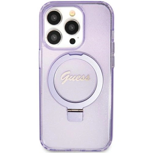 Kup Etui Guess GUHMN61HRSGSU Apple iPhone XR / 11 kemény tok Ring Stand Script Glitter MagSafe lila/purple - GUE3118 - {ean13} - Sklep Home Screen