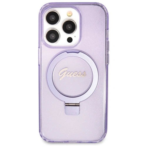 Kup Etui Guess GUHMP13LHRSGSU Apple iPhone 13 / 13 Pro hardcase Ring Stand Script Glitter MagSafe fioletowy/purple - GUE3119 - {ean13} - Sklep Home Screen