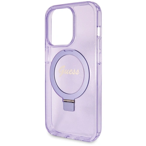 Buy Guess GUHMP13LHRSGSU Apple iPhone 13 / 13 Pro hardcase Ring Stand Script Glitter MagSafe purple - GUE3119 - {ean13} - Home Screen Store Europe