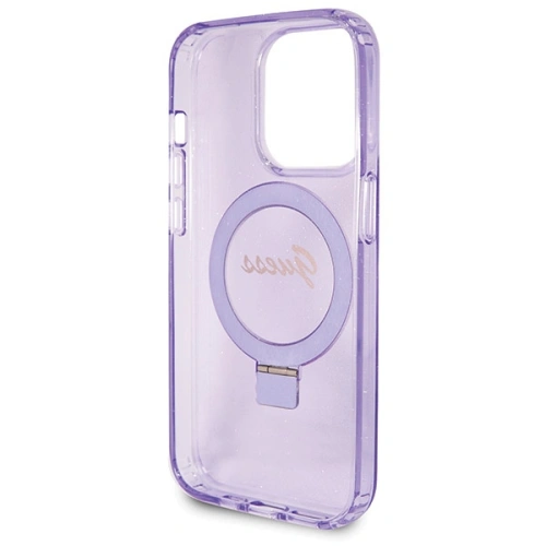 Kup Etui Guess GUHMP13LHRSGSU Apple iPhone 13 / 13 Pro hardcase Ring Stand Script Glitter MagSafe fioletowy/purple - GUE3119 - {ean13} - Sklep Home Screen