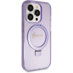 Kup Etui Guess GUHMP14XHRSGSU Apple iPhone 14 Pro Max hardcase Ring Stand Script Glitter MagSafe fialové/purple - GUE3122 - {ean13} - Sklep Home Screen