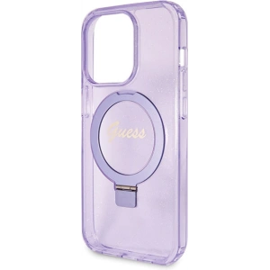 Kup Etui Guess GUHMP14XHRSGSU Apple iPhone 14 Pro Max hardcase Ring Stand Script Glitter MagSafe fialové/purple - GUE3122 - {ean13} - Sklep Home Screen