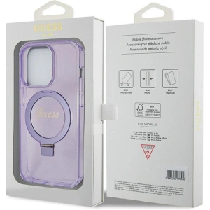 Kup Etui Guess GUHMP14XHRSGSU Apple iPhone 14 Pro Max hardcase Ring Stand Script Glitter MagSafe fialové/purple - GUE3122 - {ean13} - Sklep Home Screen