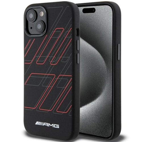 Kup Case AMG AMHMP15S23SSPK Apple iPhone 15 / 14 / 13 Hartschale Silikon Großes Rhombenmuster MagSafe schwarz/black - MRS92 - {ean13} - Sklep Home Screen