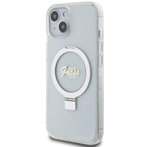 Kup Case Guess GUHMP15SHRSGSD Apple iPhone 15 / 14 / 13 Hardcase Ring Stand Script Glitter MagSafe transparent - GUE3123 - {ean13} - Sklep Home Screen