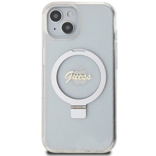 Kup Case Guess GUHMP15SHRSGSD Apple iPhone 15 / 14 / 13 Hardcase Ring Stand Script Glitter MagSafe transparent - GUE3123 - {ean13} - Sklep Home Screen