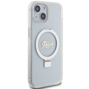 Buy Guess GUHMP15SHRSGSD Apple iPhone 15 / 14 / 13 hardcase Ring Stand Script Glitter MagSafe transparent - GUE3123 - {ean13} - Home Screen Store Europe