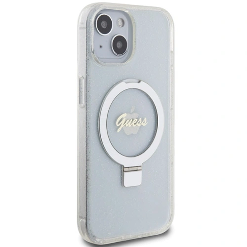 Kup Case Guess GUHMP15SHRSGSD Apple iPhone 15 / 14 / 13 Hardcase Ring Stand Script Glitter MagSafe transparent - GUE3123 - {ean13} - Sklep Home Screen