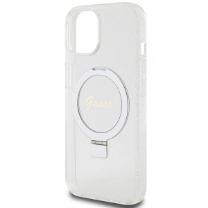 Buy Guess GUHMP15SHRSGSD Apple iPhone 15 / 14 / 13 hardcase Ring Stand Script Glitter MagSafe transparent - GUE3123 - {ean13} - Home Screen Store Europe