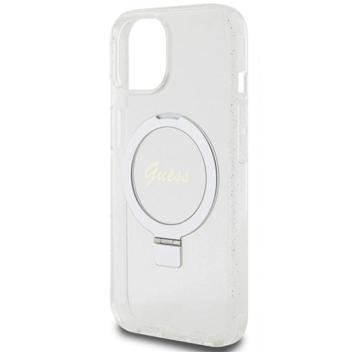 Kup Case Guess GUHMP15SHRSGSD Apple iPhone 15 / 14 / 13 Hardcase Ring Stand Script Glitter MagSafe transparent - GUE3123 - {ean13} - Sklep Home Screen