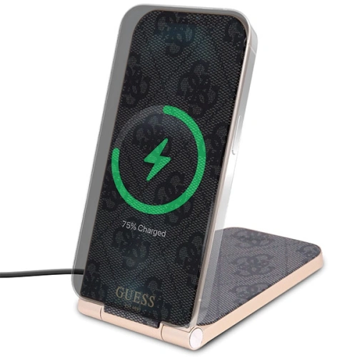 Kup Indukční nabíječka Guess GUDCFAL4PEGK 2w1 15W 4G Pattern MagSafe černá/black - GUE3126 - {ean13} - Sklep Home Screen