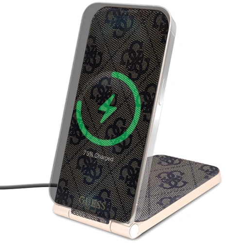 Buy Guess GUDCFAL4PEGW 2in1 inductive charger 15W 4G Pattern MagSafe brown - GUE3127 - {ean13} - Home Screen Store Europe
