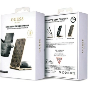 Kup Ładowarka indukcyjna Guess GUDCFAL4PEGW 2w1 15W 4G Pattern MagSafe brązowy/brown - GUE3127 - {ean13} - Sklep Home Screen