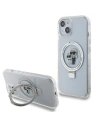 Karl Lagerfeld Apple Carcasă KLHMP14SHMRSKCH iPhone 14 / 15 hardcase Ring Stand Karl&Choupettte MagSafe alb/alb