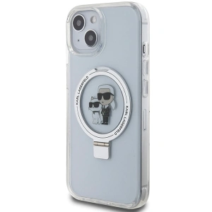 Karl Lagerfeld KLHMP14SHMRSKCH Apple iPhone 14 / 15 hardcase Ring Stand Karl&Choupettte MagSafe white