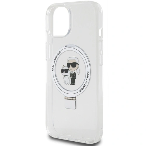 Kup Karl Lagerfeld Apple Carcasă KLHMP14SHMRSKCH iPhone 14 / 15 hardcase Ring Stand Karl&Choupettte MagSafe alb/alb - KLD1855 - {ean13} - Sklep Home Screen