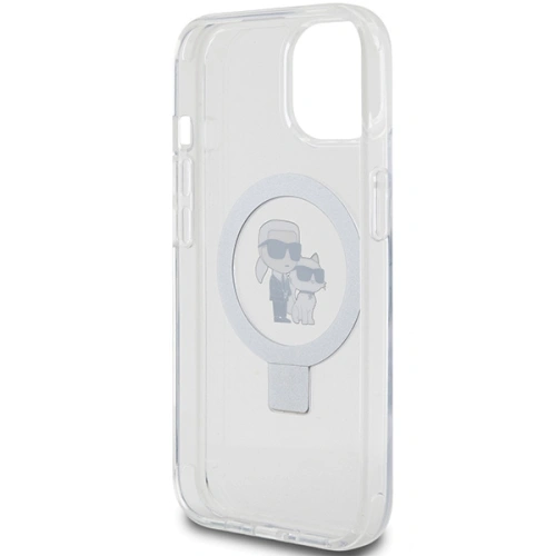 Kup Karl Lagerfeld Apple Carcasă KLHMP14SHMRSKCH iPhone 14 / 15 hardcase Ring Stand Karl&Choupettte MagSafe alb/alb - KLD1855 - {ean13} - Sklep Home Screen