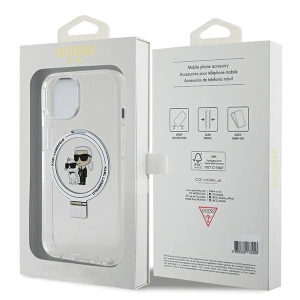 Kup Etui Karl Lagerfeld KLHMP14SHMRSKCH Apple iPhone 14 / 15 hardcase Ring Stand Karl&Choupettte MagSafe biały/white - KLD1855 - {ean13} - Sklep Home Screen