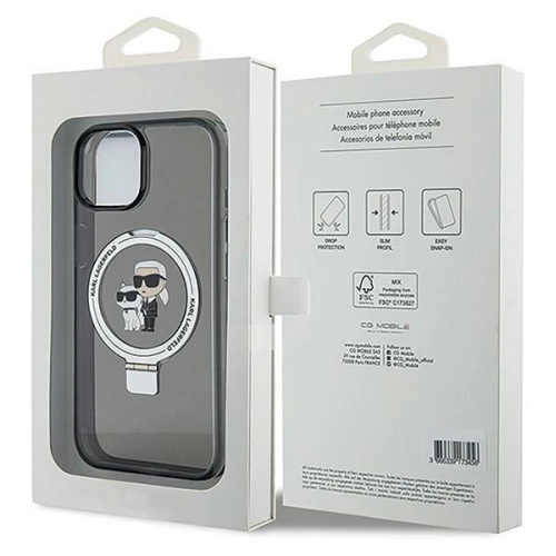 Kup Etui Karl Lagerfeld KLHMP14SHMRSKCK Apple iPhone 14 / 15 hardcase Ring Stand Karl&Choupettte MagSafe černý/black - KLD1856 - {ean13} - Sklep Home Screen