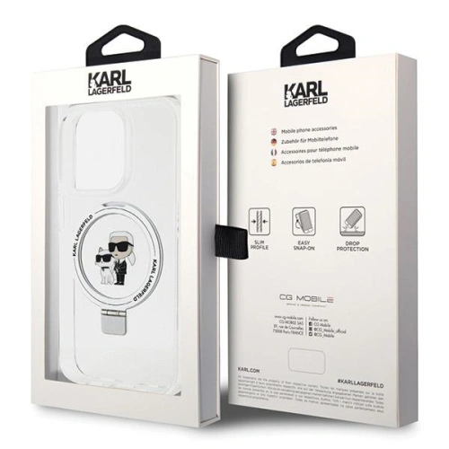 Buy Karl Lagerfeld KLHMP14XHMRSKCH Apple iPhone 14 Pro Max hardcase Ring Stand Karl&Choupettte MagSafe white - KLD1857 - {ean13} - Home Screen Store Europe