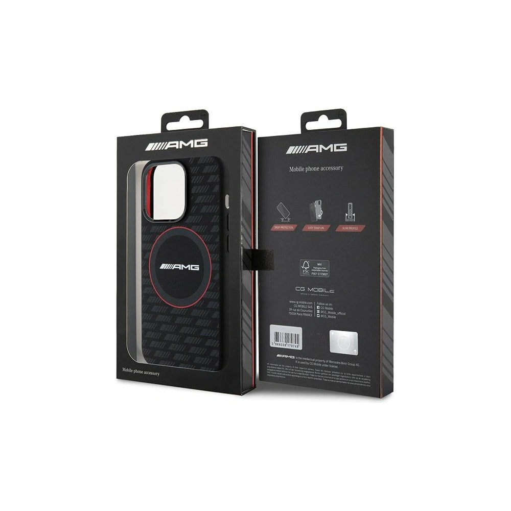 Etui AMG AMHMP15X23SMRK Apple iPhone 15 Pro Max hardcase Silicone Carbon Pattern MagSafe czarny/black