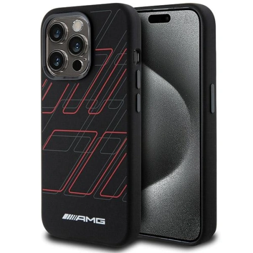 Kup Apple Caz AMG AMHMP15X23SSPK iPhone 15 Pro Max hardcase Silicone Large Rhombuses Pattern MagSafe negru / negru - MRS94 - {ean13} - Sklep Home Screen