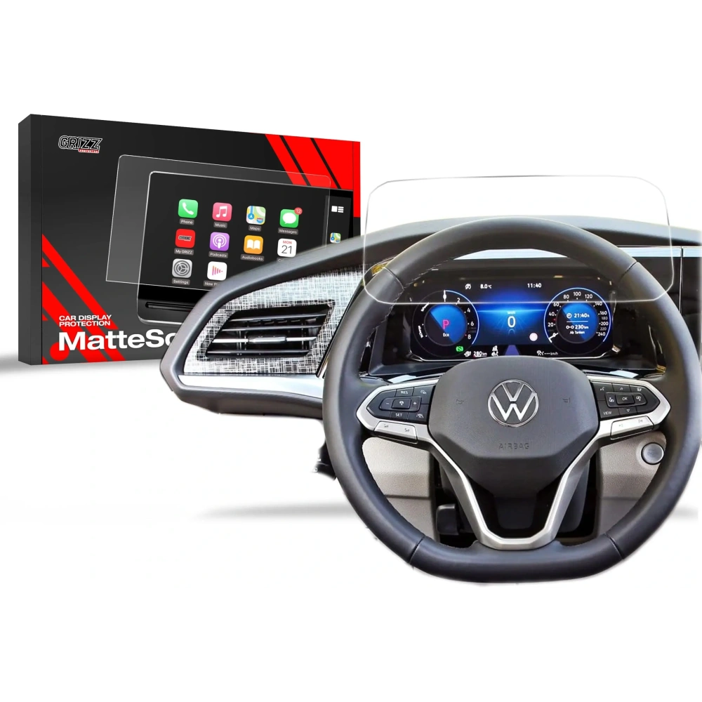 Folia matowa GrizzGlass CarDisplay Protection do Volkswagen VW Multivan 4 Virtual Cockpit 10,25" 2021-2024