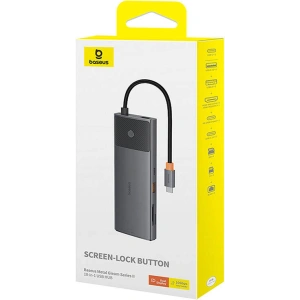 Kup Adapter 10w1 Baseus Hub USB-C / 2xHDMI, 3xUSB-A, USB-C, RJ45, SD/TF, PD (schwarz) - BSU4794 - {ean13} - Sklep Home Screen