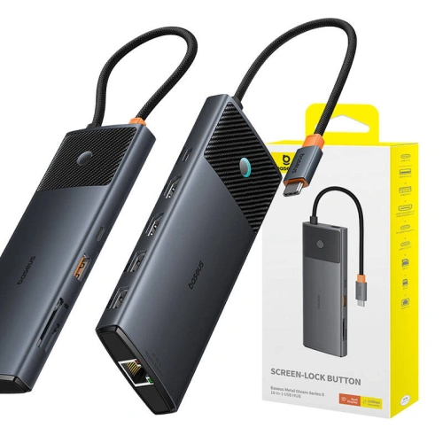 Kup Adaptér 10w1 Baseus hub USB-C / 2xHDMI, 3xUSB-A, USB-C, RJ45, SD/TF, PD (černý) - BSU4794 - {ean13} - Sklep Home Screen