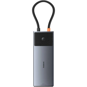 Adapter 10w1 Baseus hub USB-C / 2xHDMI, 3xUSB-A, USB-C, RJ45, SD/TF, PD  (szary)