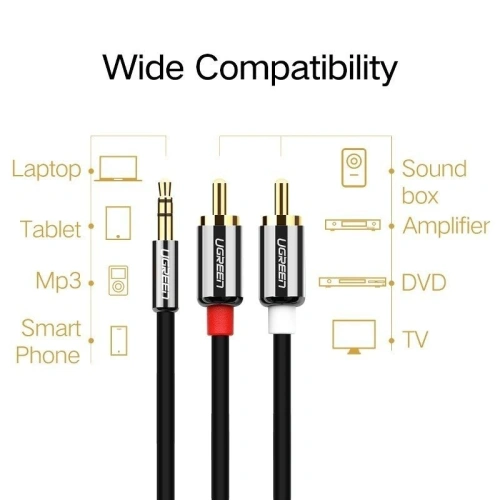 Kup 3.5mm Klinke auf 2RCA (Cinch) Kabel UGREEN 3m - UGR092 - {ean13} - Sklep Home Screen
