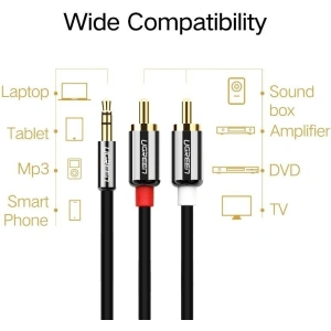 Przewód 3,5mm Jack do 2RCA (Cinch) UGREEN 5m 