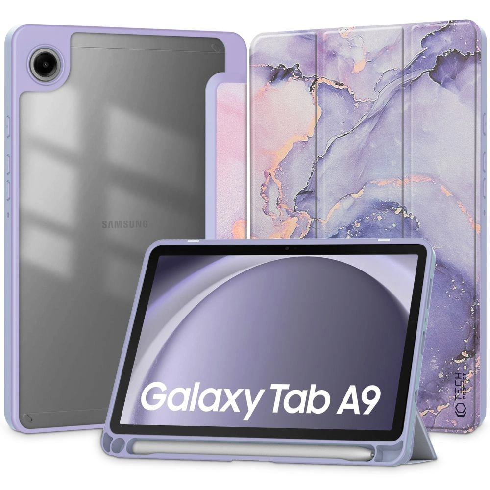 Etui Tech-Protect SmartCase Pen Hybrid Samsung Galaxy Tab A9 8.7 X110 / X115 Violet Marble