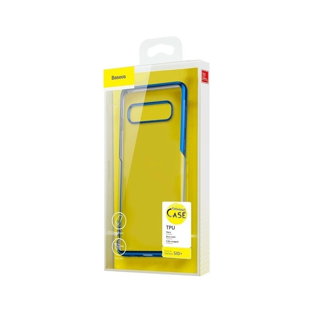 Przezroczyste etui Baseus Shining Case do Samsung Galaxy S10 Plus (niebieskie)