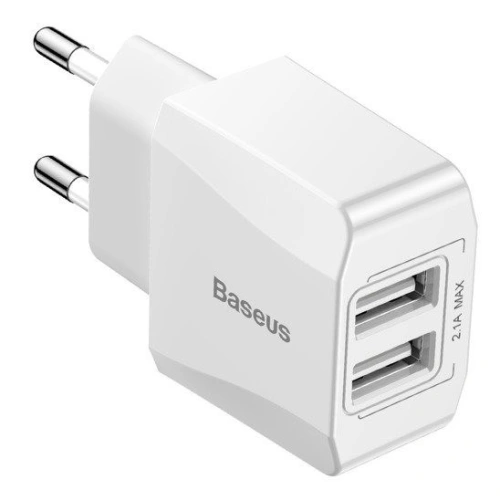Kup Mini hálózati töltő Baseus 2x USB - fehér - BSU553WHT - {ean13} - Sklep Home Screen