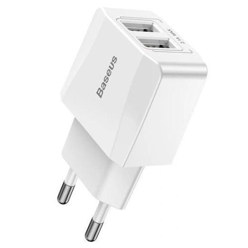 Kup Mini hálózati töltő Baseus 2x USB - fehér - BSU553WHT - {ean13} - Sklep Home Screen