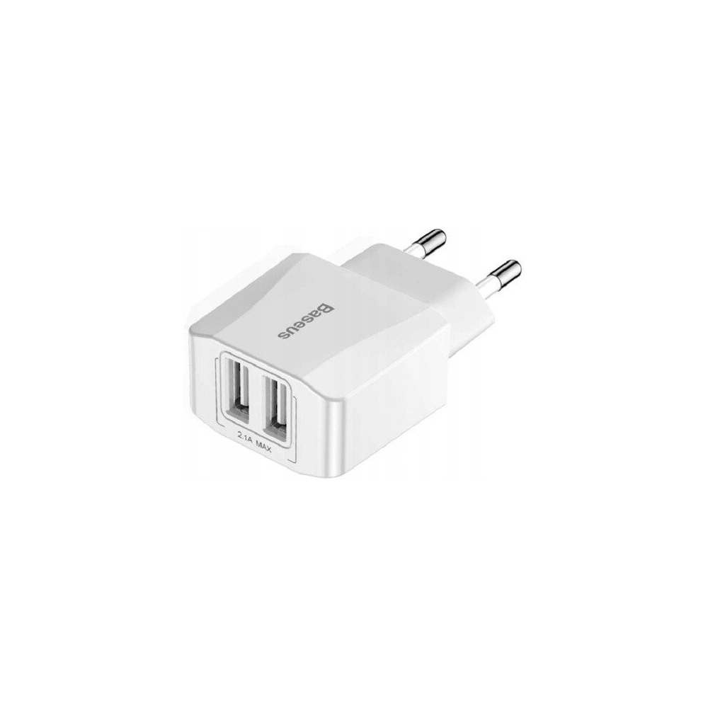 Mini ładowarka sieciowa Baseus 2x USB - biała 