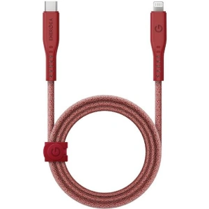 Kabel ENERGEA Flow C94 USB-C / Lightning MFI, 60W, 3A, PD, Schnellladung, 1.5m rot/red