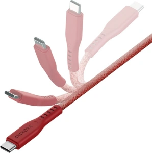 Kabel ENERGEA Flow C94 USB-C / Lightning MFI, 60W, 3A, PD, Schnellladung, 1.5m rot/red