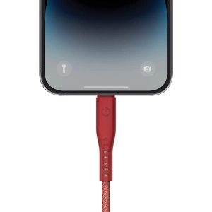 Kabel ENERGEA Flow C94 USB-C / Lightning MFI, 60W, 3A, PD, Schnellladung, 1.5m rot/red