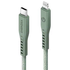Kabel ENERGEA Flow C94 USB-C / Lightning MFI, 60W, 3A, PD, Fast Charge, 1.5m grün/green