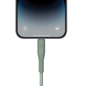 Kabel ENERGEA Flow C94 USB-C / Lightning MFI, 60W, 3A, PD, Fast Charge, 1.5m grün/green