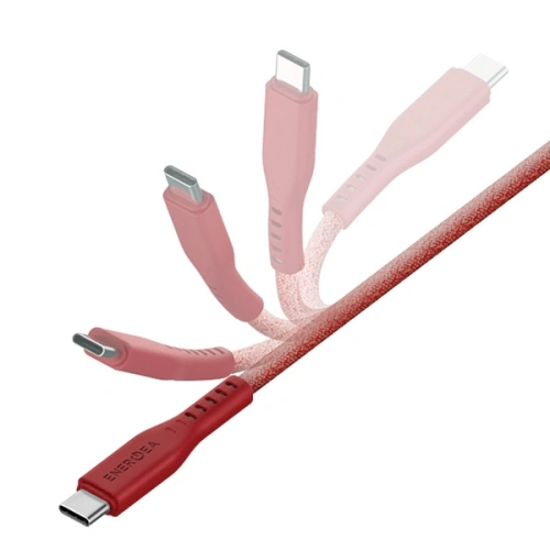 Kup Kábel ENERGEA Flow USB-C / USB-C 240W, 5A, PD, Gyors Töltés, 1.5m piros/red - ENG127 - {ean13} - Sklep Home Screen