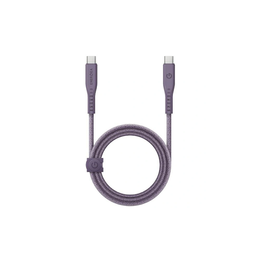Kabel ENERGEA Flow USB-C / USB-C 240W, 5A, PD, Fast Charge, 1.5m fioletowy/purple 